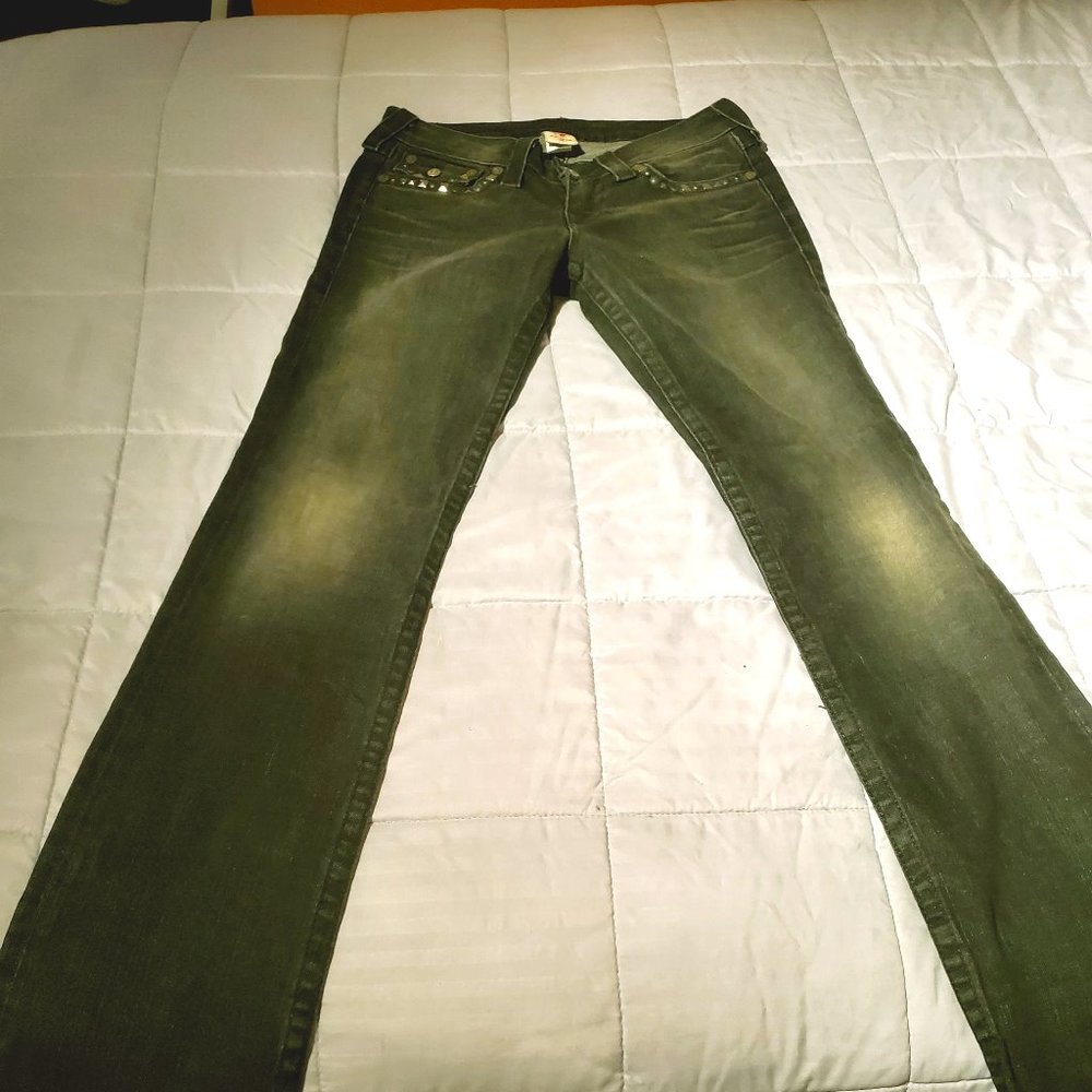 True Religion Black Studded Pocket Jean